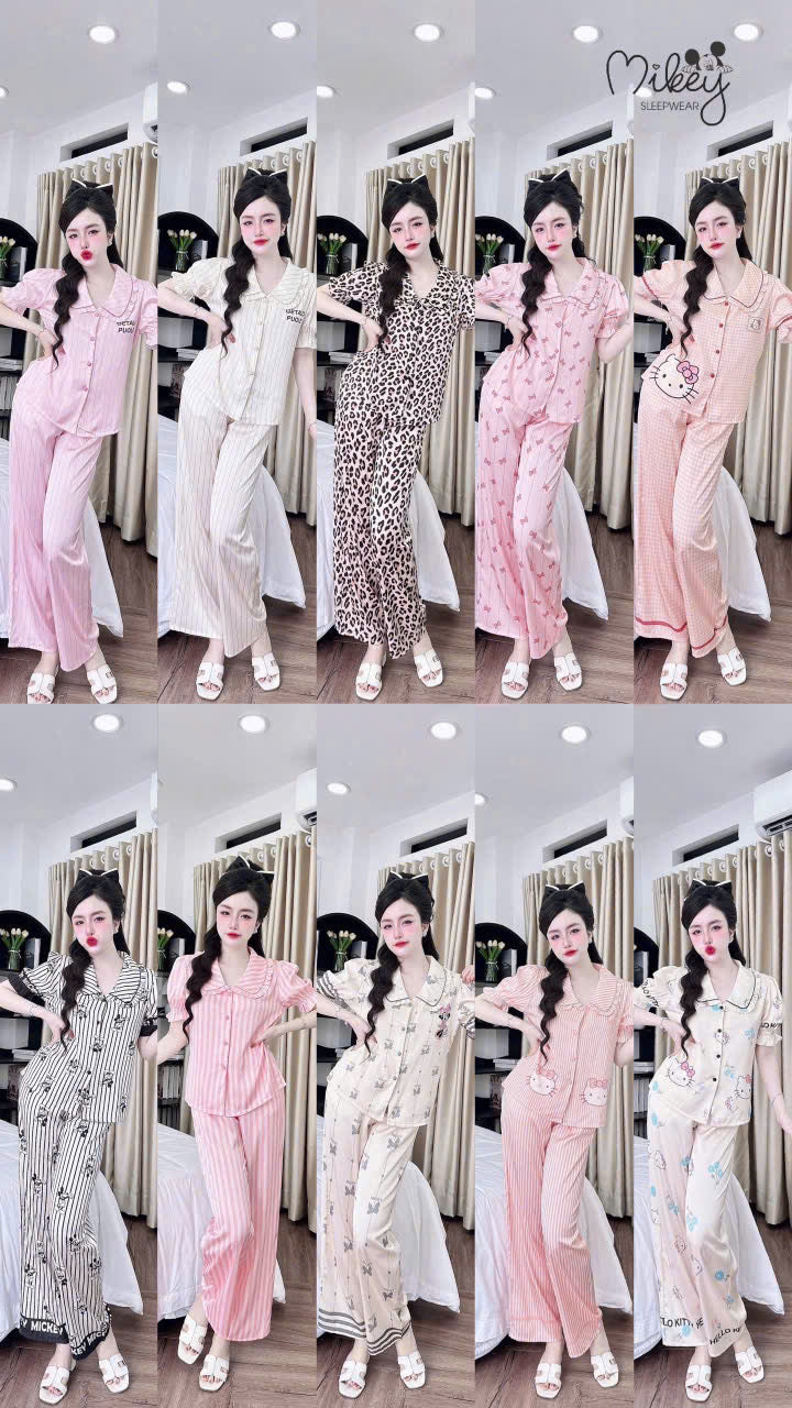 Bộ sưu tập pijama cao cấp áo tay ngắn quần dài latin