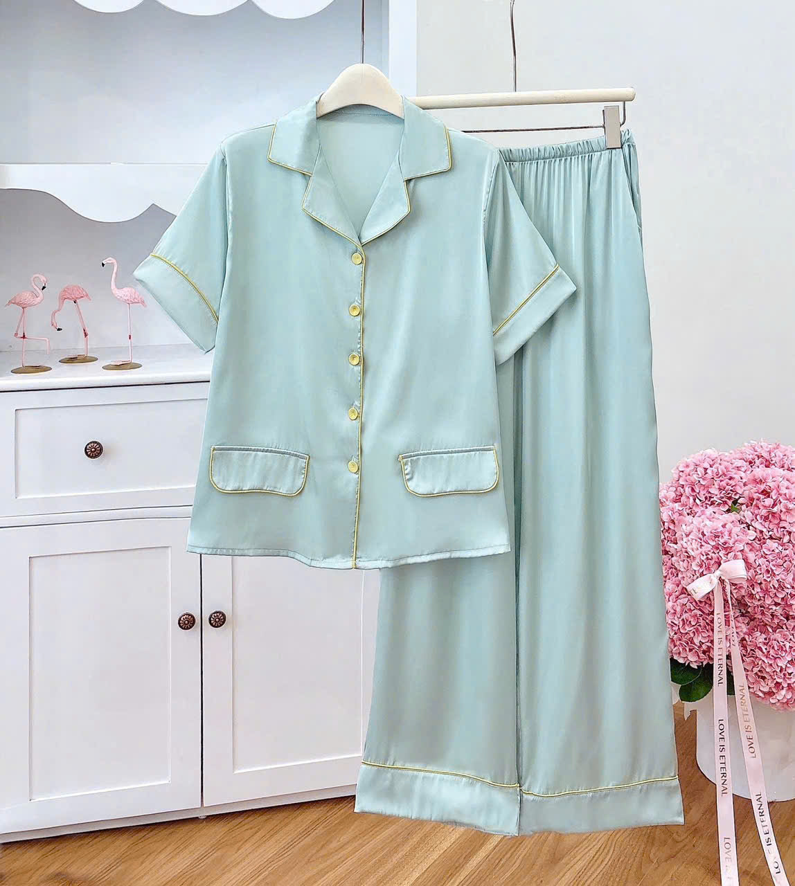 Bộ sưu tập pijama cao cấp áo tay ngắn quần dài latin
