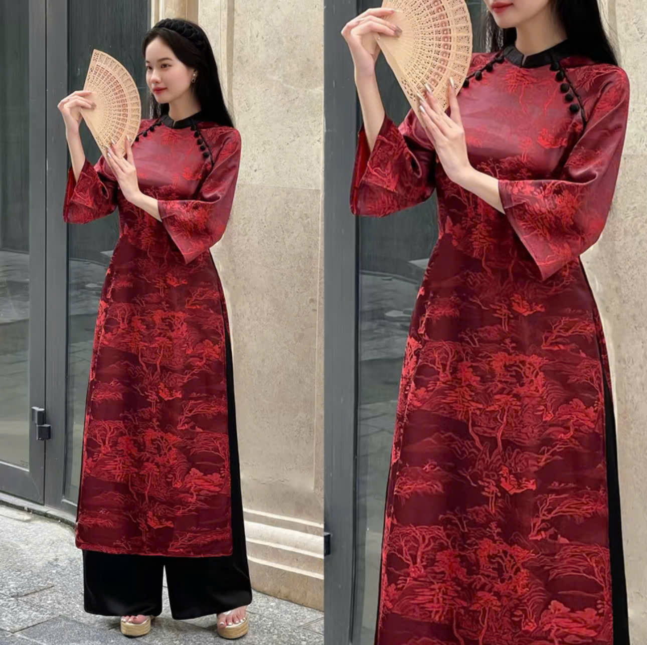 Tổng hợp các mẫu áo dài nữ form suông cho Tết Bính Ngọ
