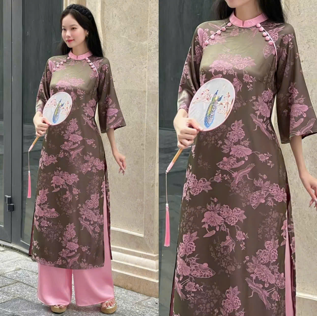 Tổng hợp các mẫu áo dài nữ form suông cho Tết Bính Ngọ