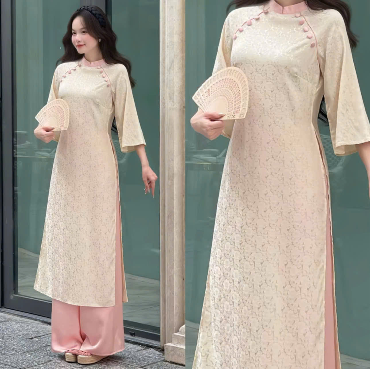 Tổng hợp các mẫu áo dài nữ form suông cho Tết Bính Ngọ