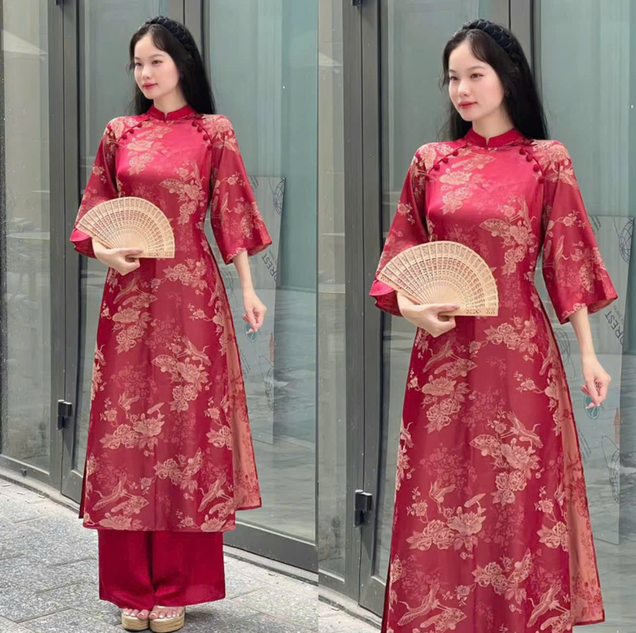 Tổng hợp các mẫu áo dài nữ form suông cho Tết Bính Ngọ