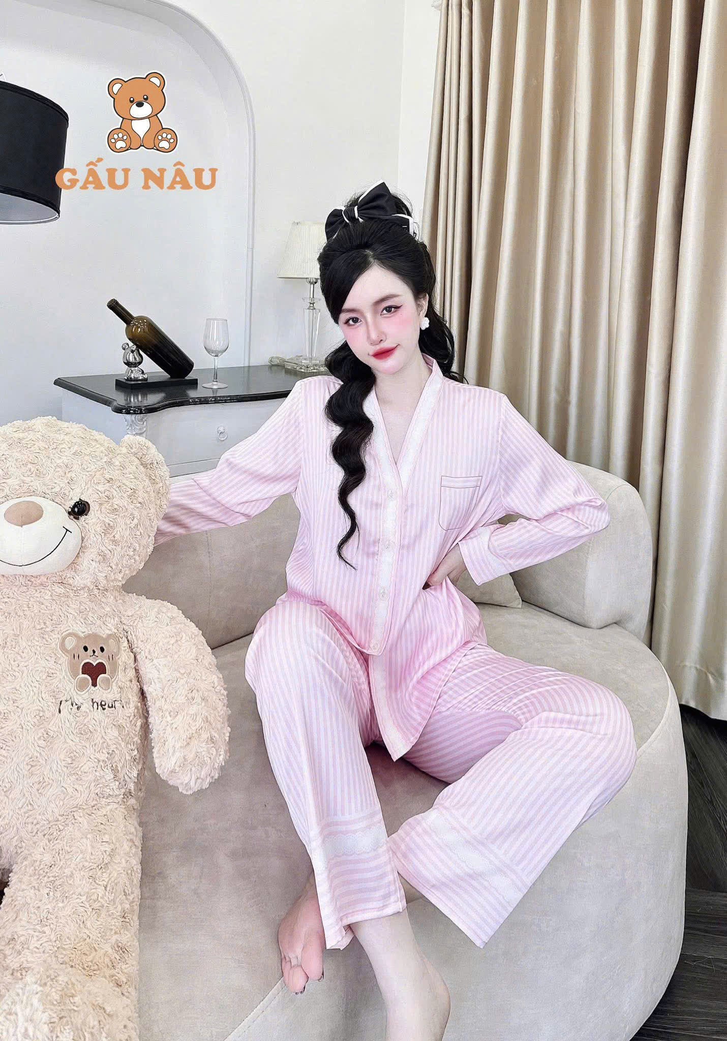 Tổng hợp mẫu đồ ngủ quần dài tay dài latin cao cấp cổ y