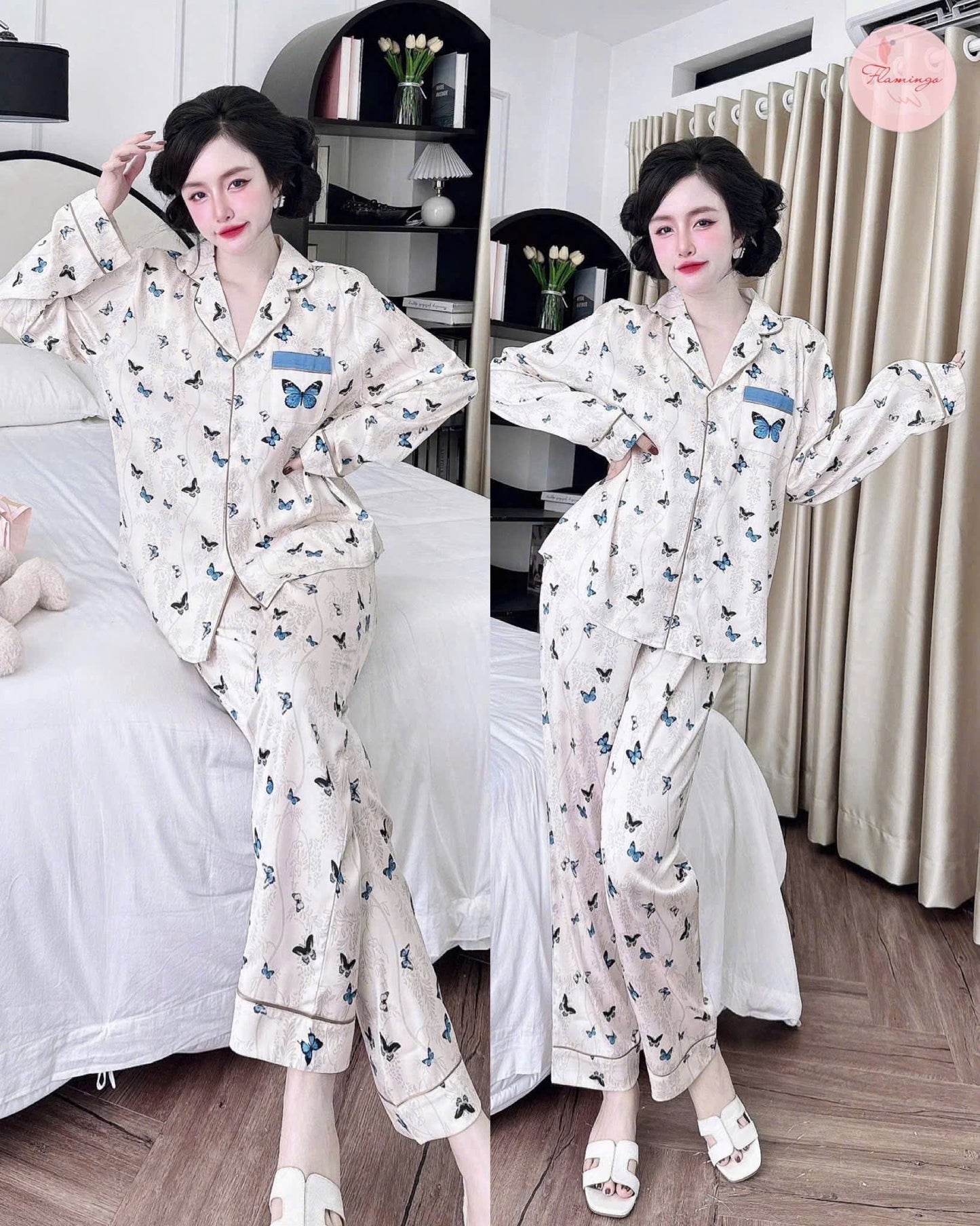 Bộ ngủ mới TDQD Flamingo hoạ tiết hoa tết