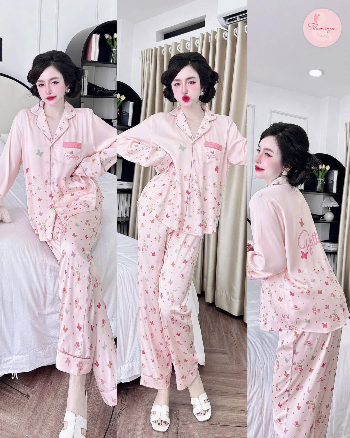 Bộ ngủ mới TDQD Flamingo hoạ tiết hoa tết
