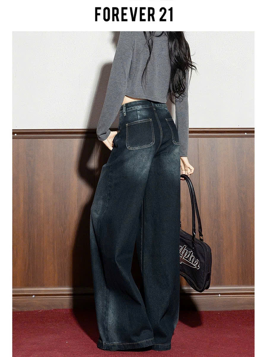 Quần jean ống rộng lưng cao