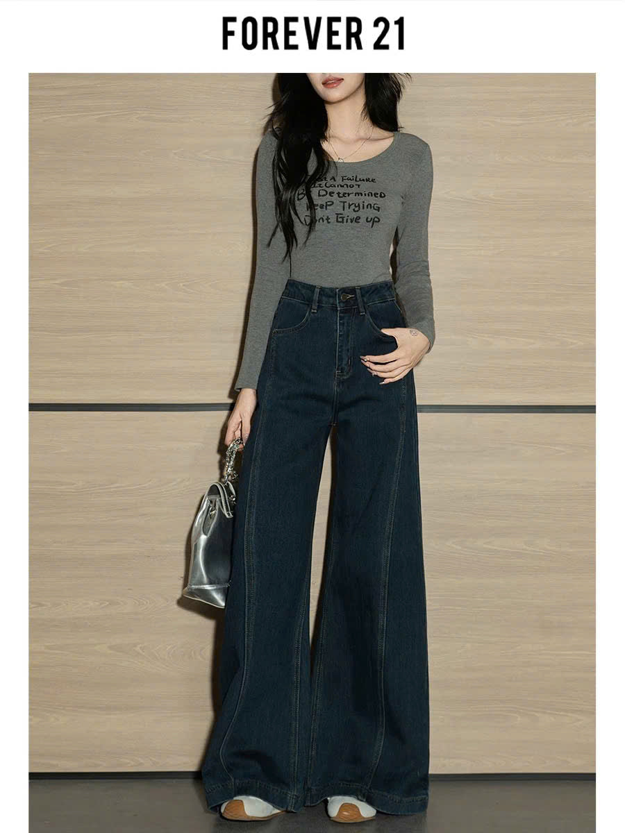 Quần jean ống rộng lưng cao