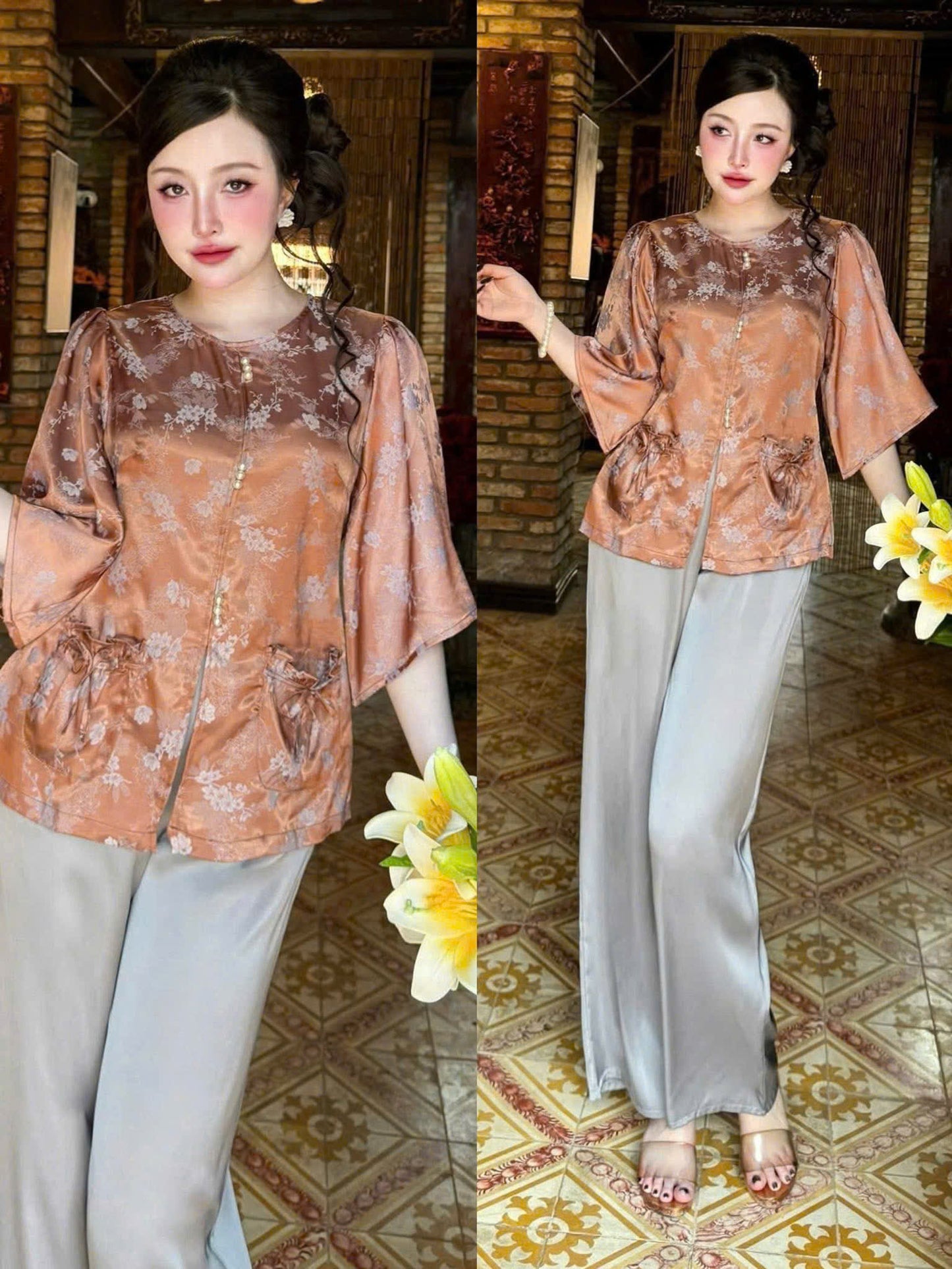 Set đồ lam túi tiền bunny