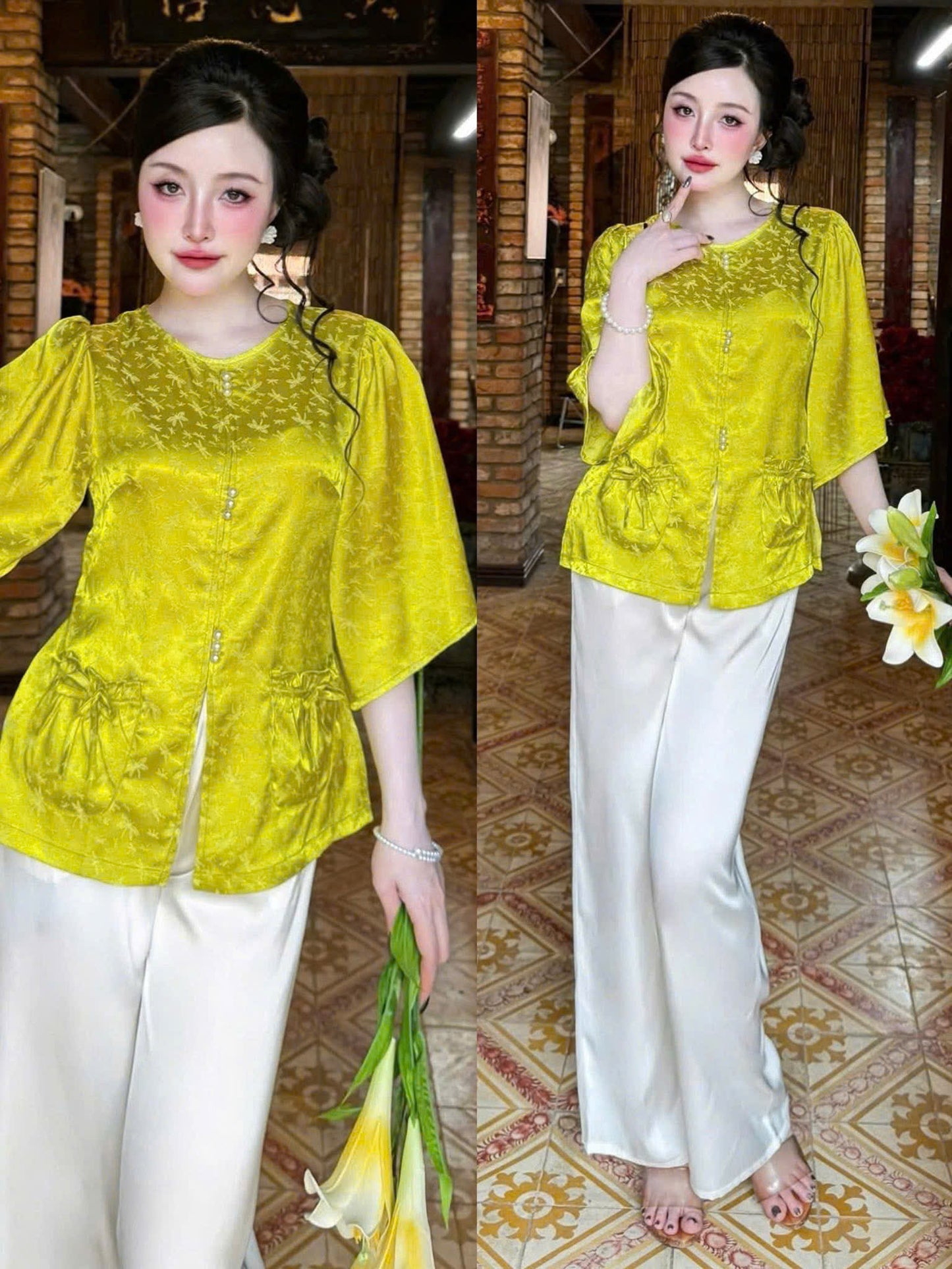 Set đồ lam túi tiền bunny