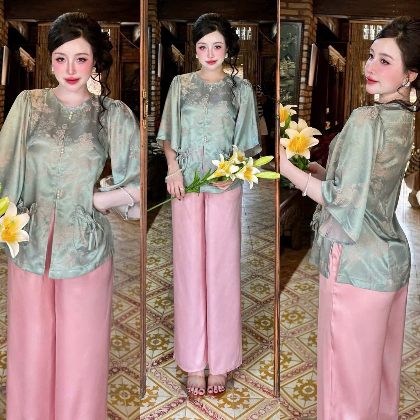 Set đồ lam túi tiền bunny