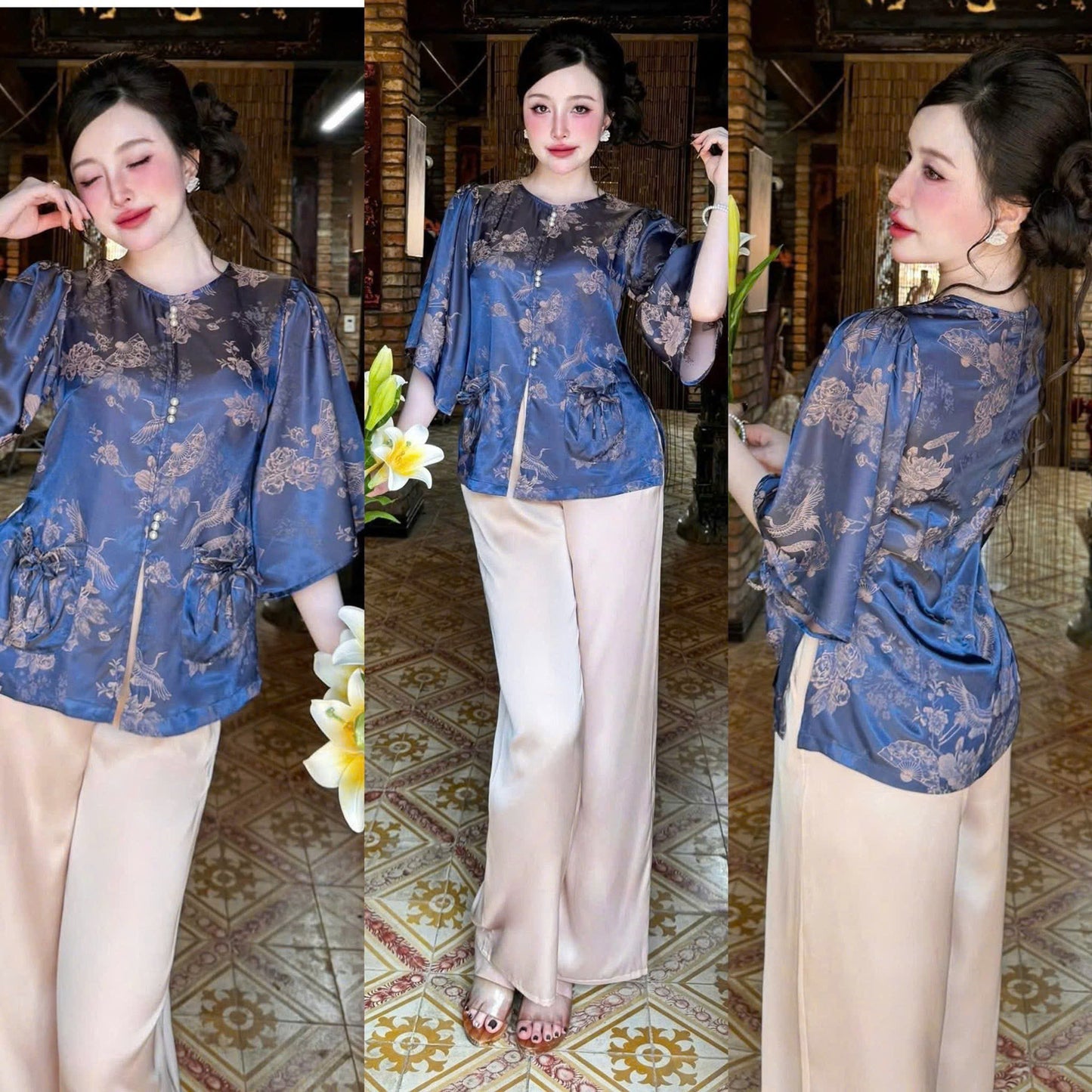 Set đồ lam túi tiền bunny