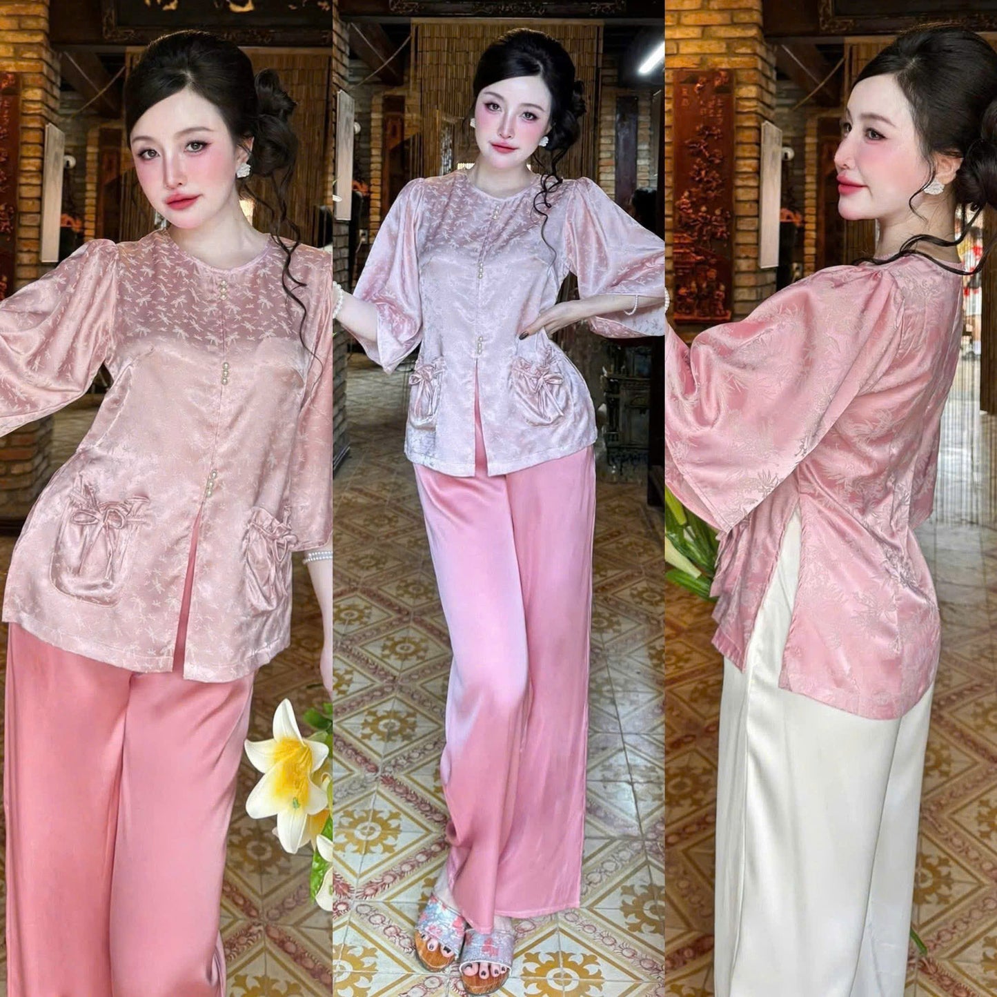 Set đồ lam túi tiền bunny