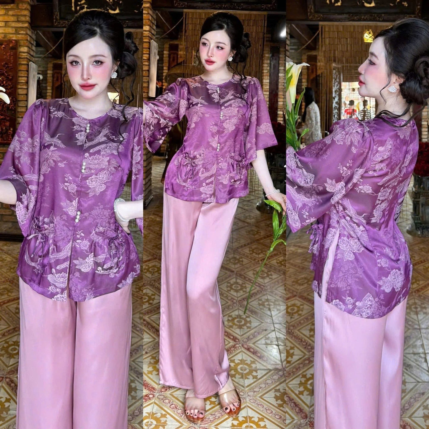 Set đồ lam túi tiền bunny