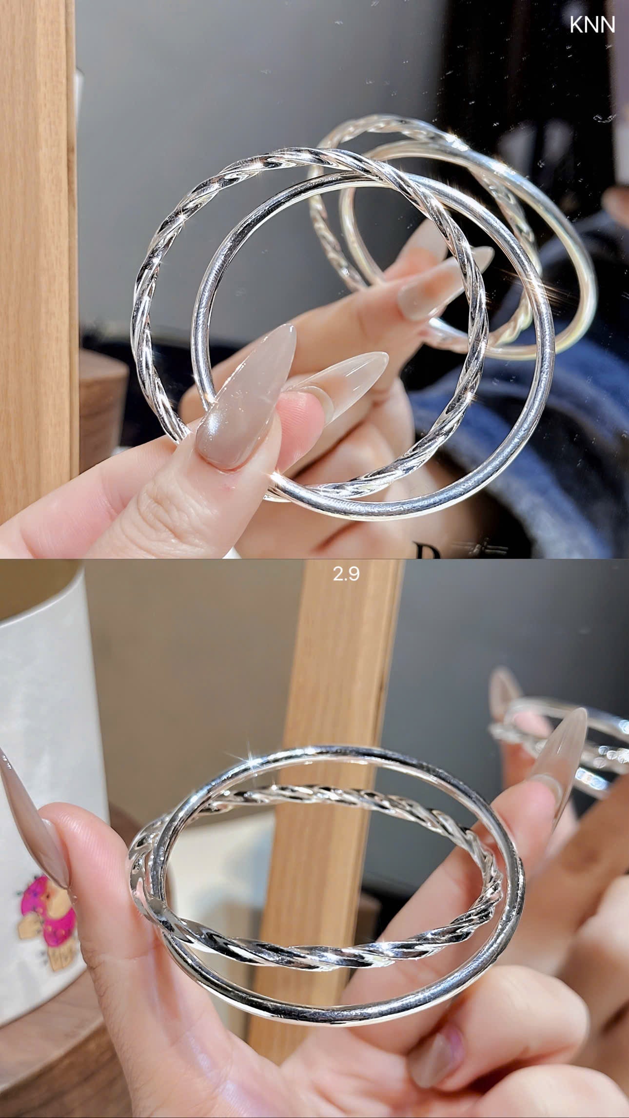 Vòng tay bạc đặc siêu sáng