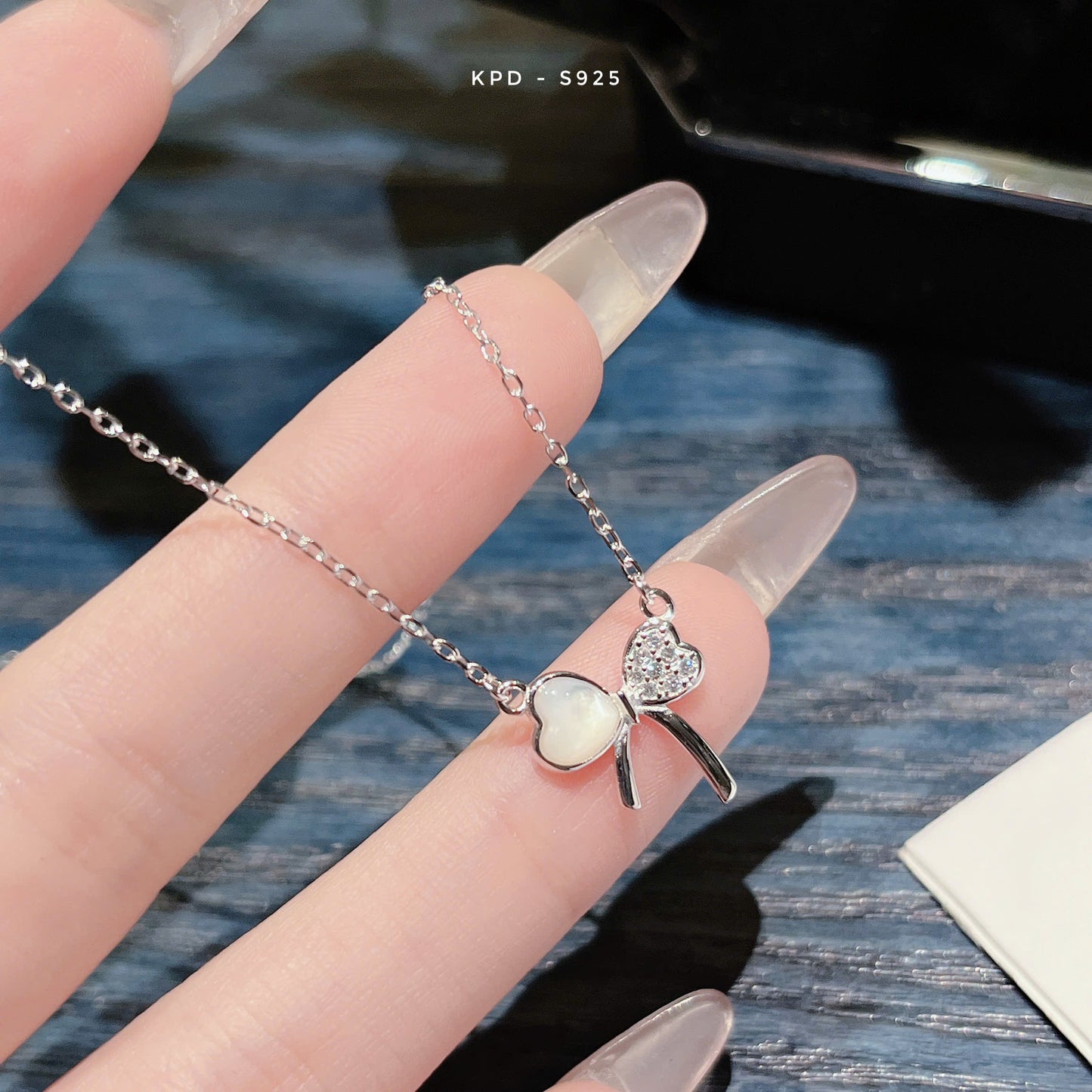 Dây chuyền bạc mặt nơ, bướm và ngựa cute
