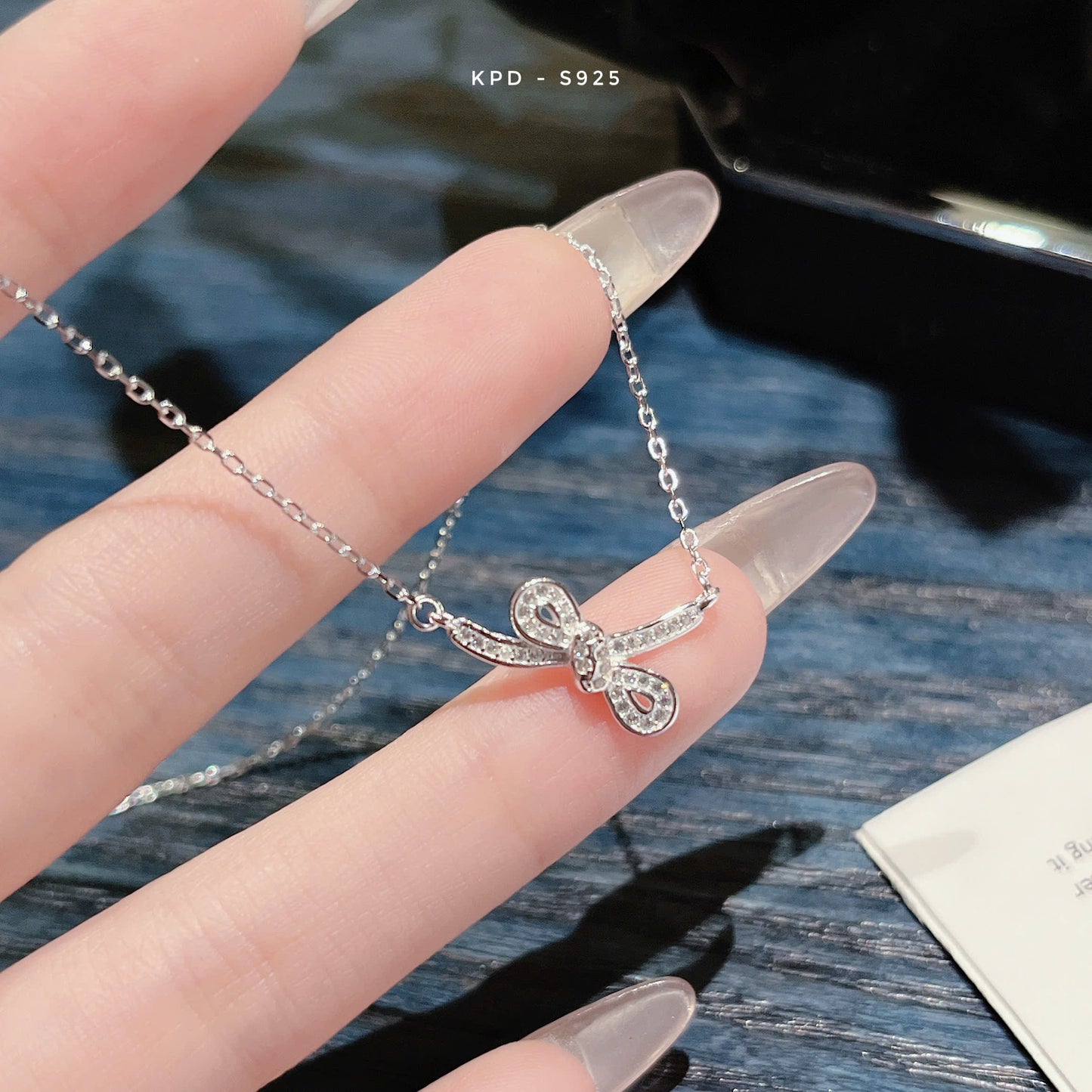 Dây chuyền bạc mặt nơ, bướm và ngựa cute