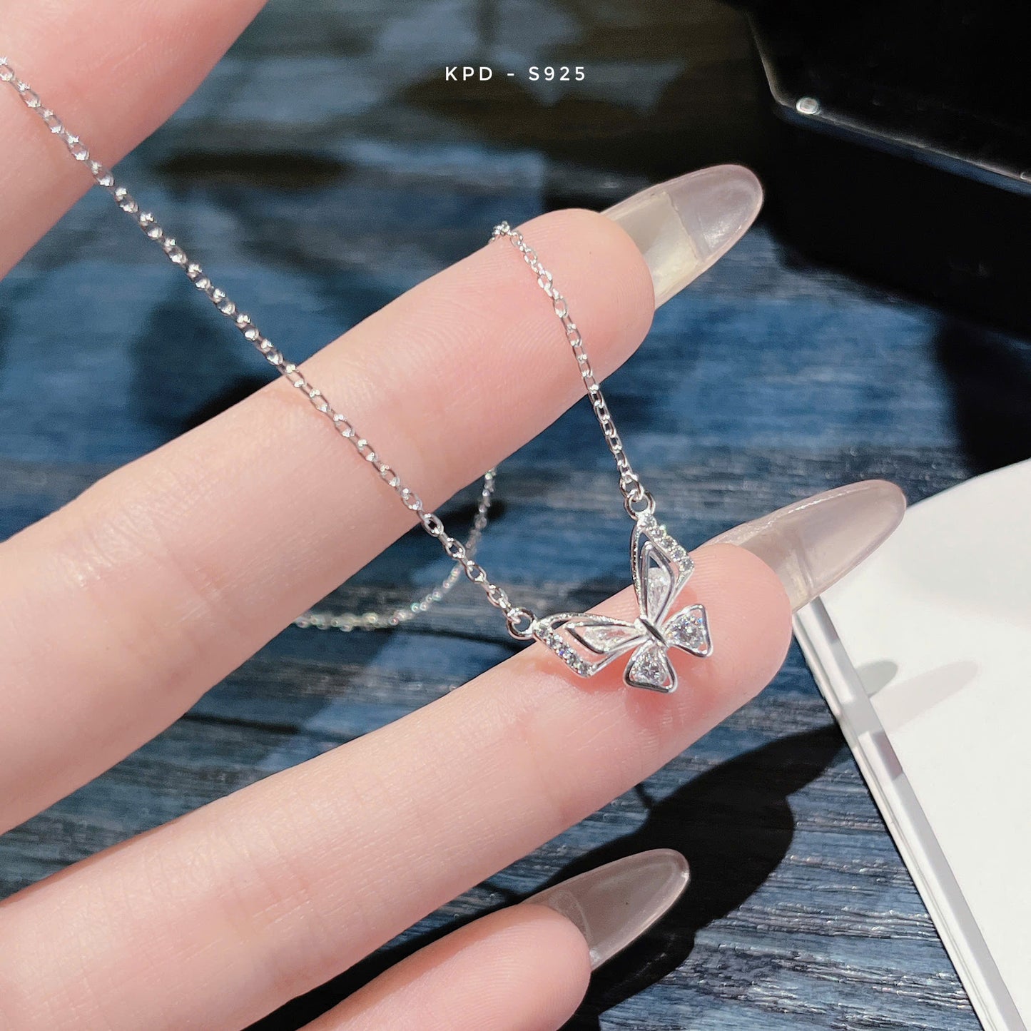 Dây chuyền bạc mặt nơ, bướm và ngựa cute