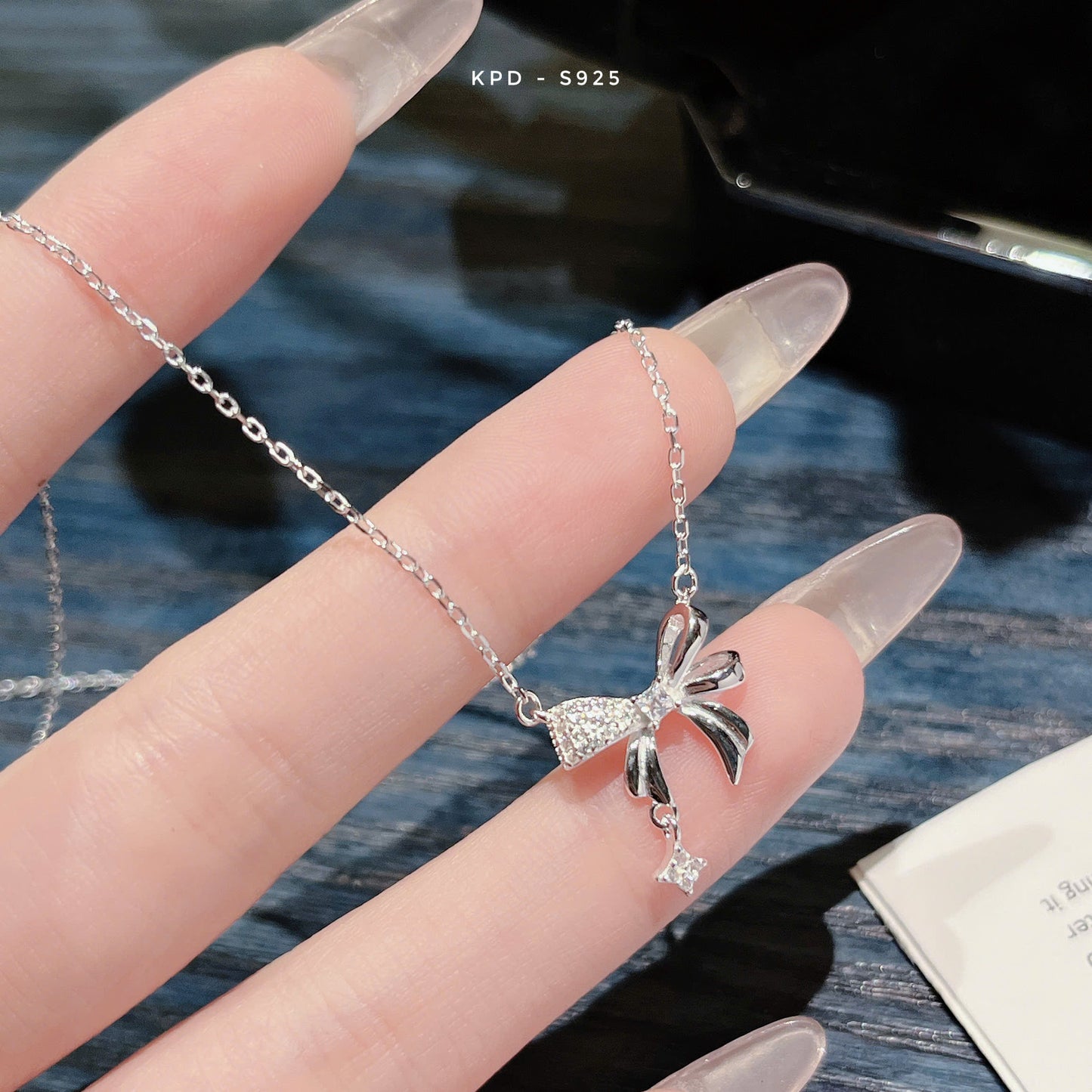 Dây chuyền bạc mặt nơ, bướm và ngựa cute