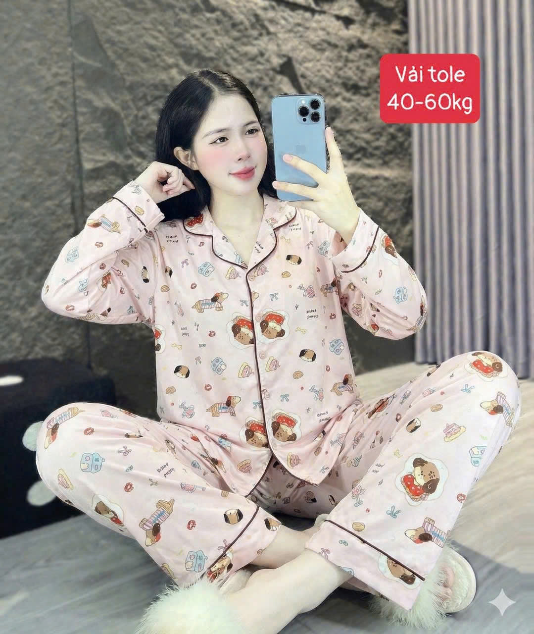 Pijama dài vải tole nhẹ tênh