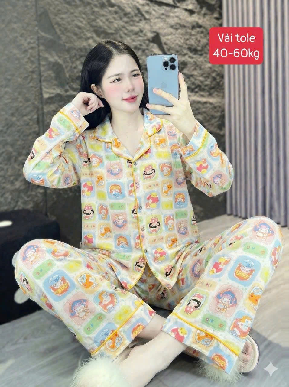 Pijama dài vải tole nhẹ tênh