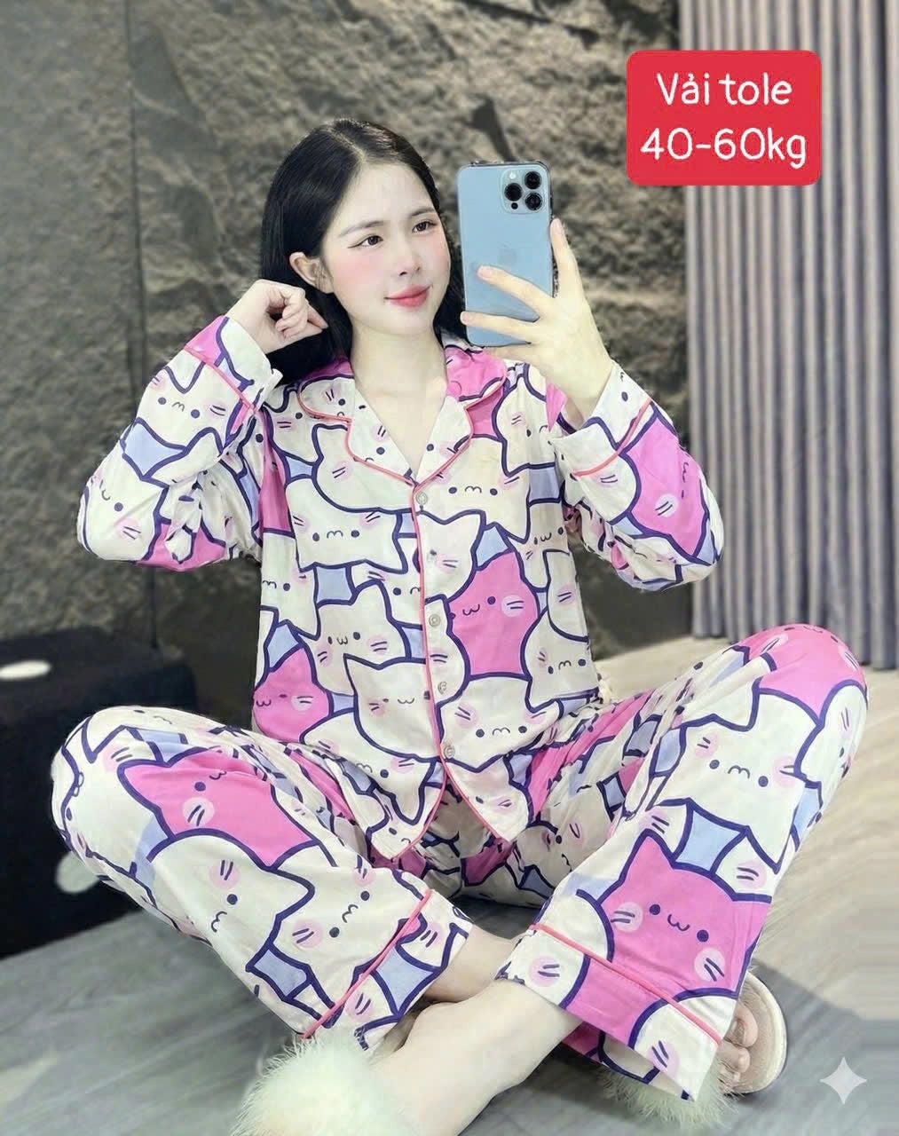 Pijama dài vải tole nhẹ tênh