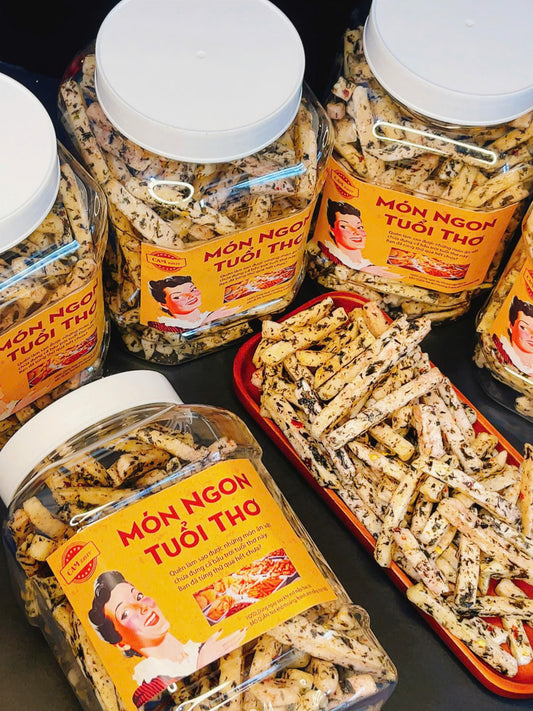 Khoai sấy mắm hành món ngon tuổi thơ