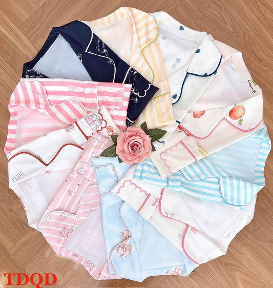 Bộ ngủ TDQD full viền áo quần đều có túi