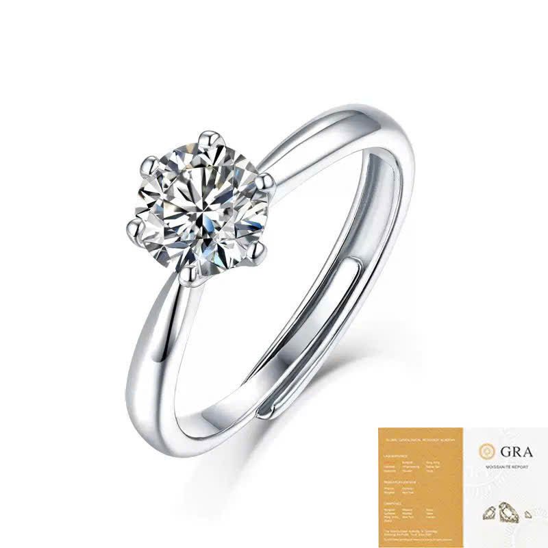 Nhẫn bạc mặt đá kim cương nhân tạo Moisanite