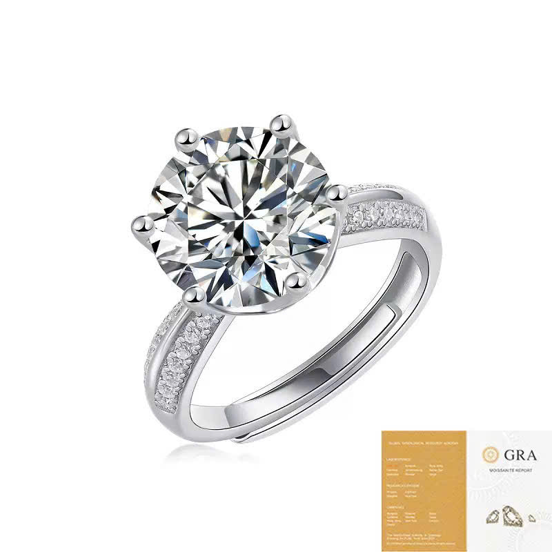 Nhẫn bạc mặt đá kim cương nhân tạo Moisanite