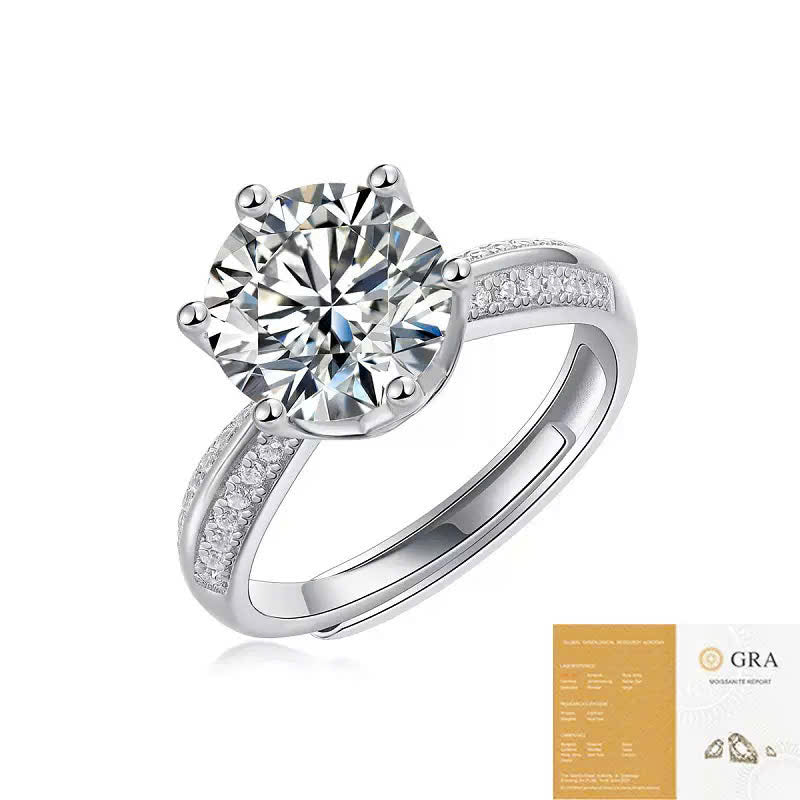 Nhẫn bạc mặt đá kim cương nhân tạo Moisanite