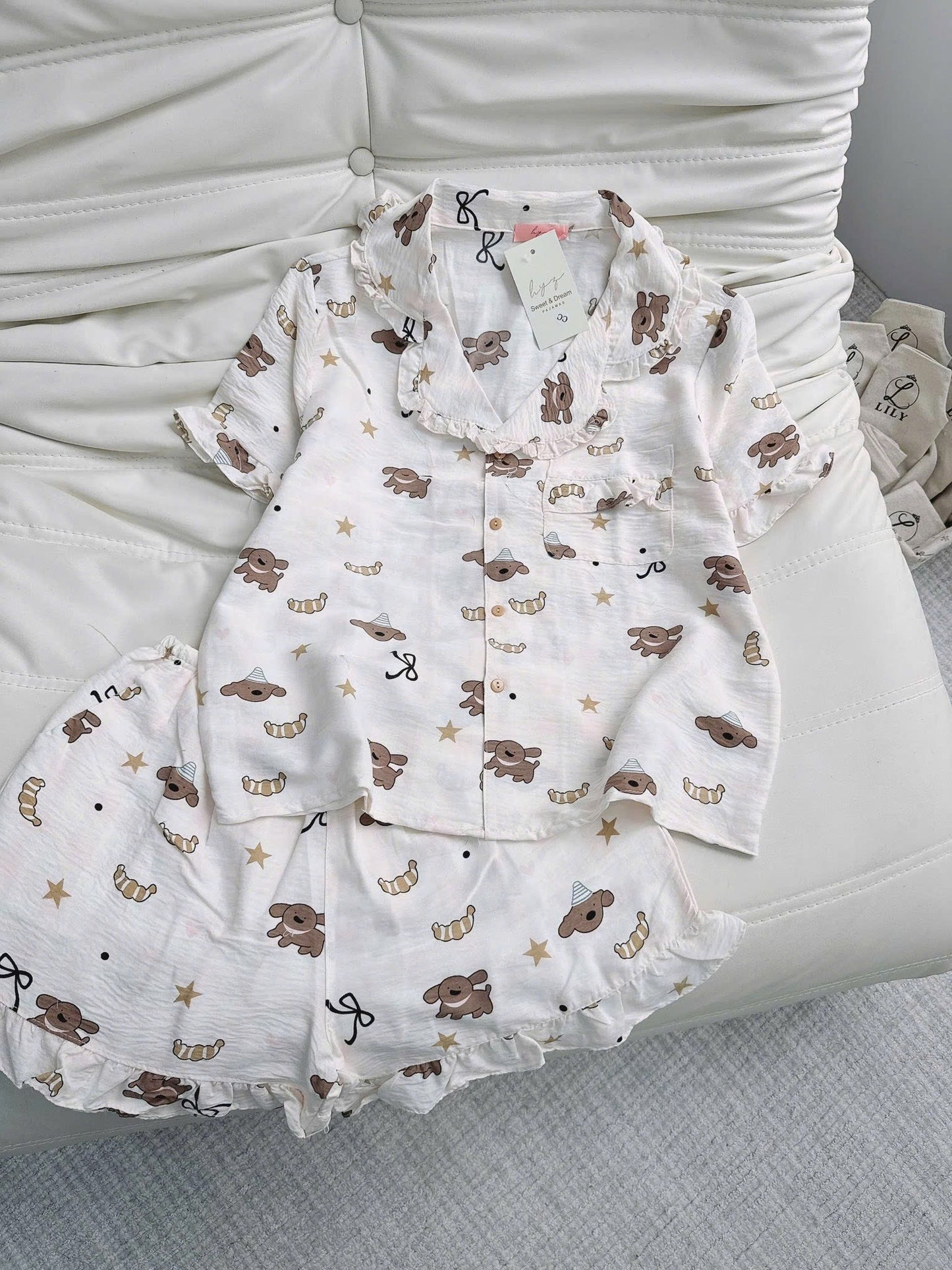 Bộ đùi ngủ mềm lily hoạ tiết siêu cute
