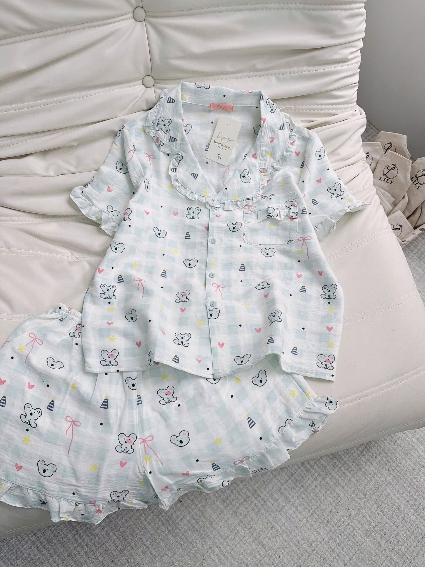 Bộ đùi ngủ mềm lily hoạ tiết siêu cute