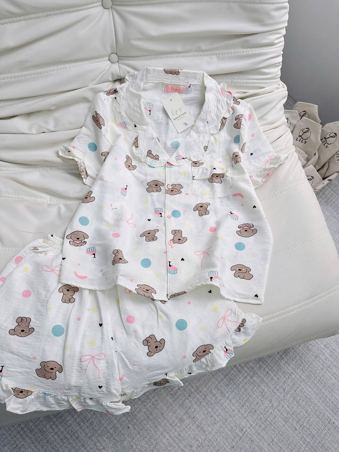 Bộ đùi ngủ mềm lily hoạ tiết siêu cute
