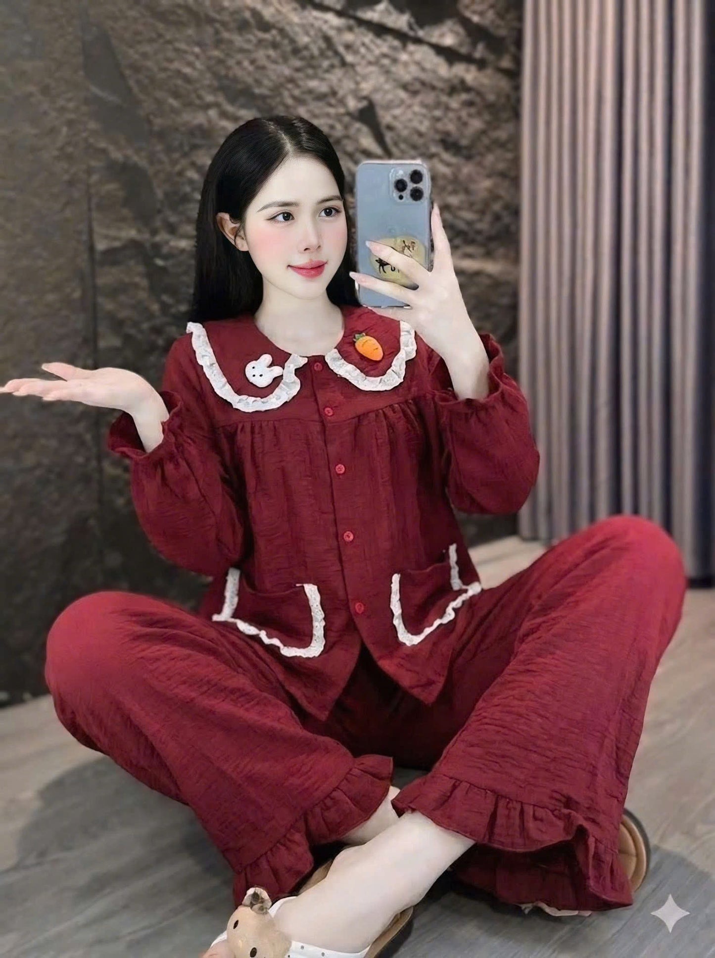 Pijama đũi xốp thỏ và cà rốt