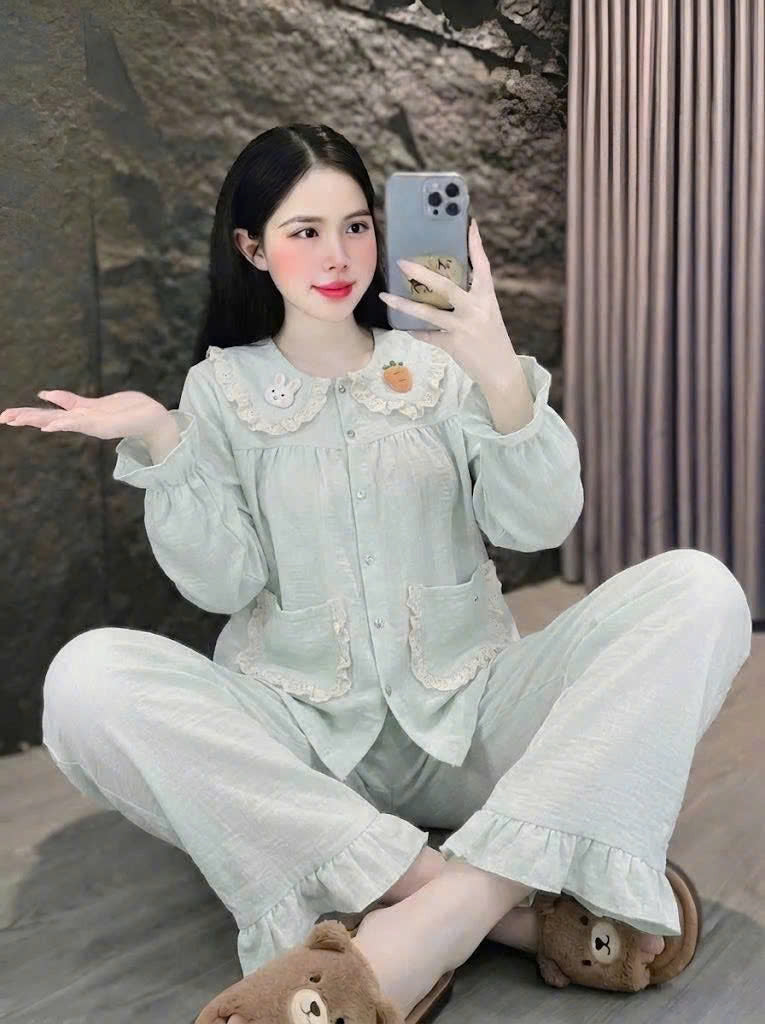Pijama đũi xốp thỏ và cà rốt