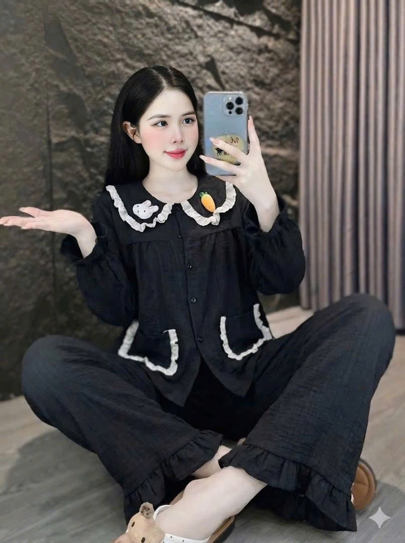 Pijama đũi xốp thỏ và cà rốt