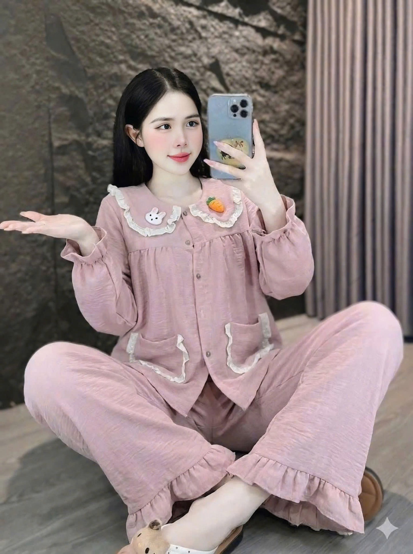 Pijama đũi xốp thỏ và cà rốt