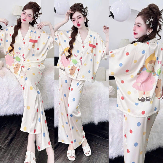 Bộ ngủ áo cánh dơi hoạ tiết cute