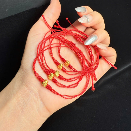 Vàng 24k mèo thần tài chỉ đỏ