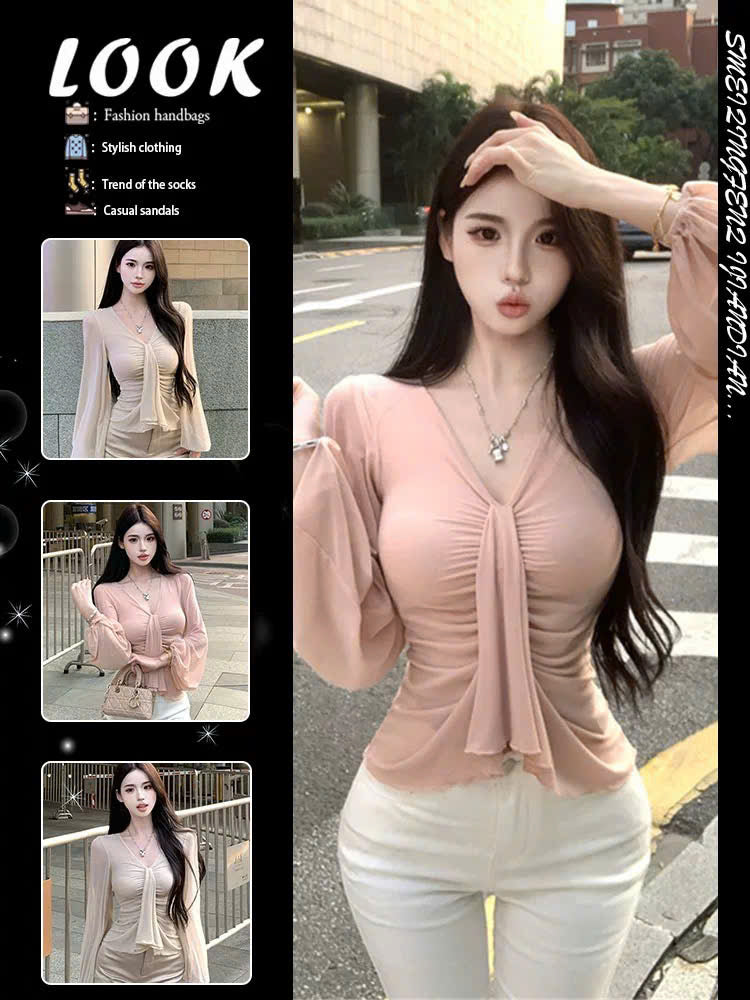 Áo dài tay có chiết áo vừa hợp đi làm vừa hợp trà chiều