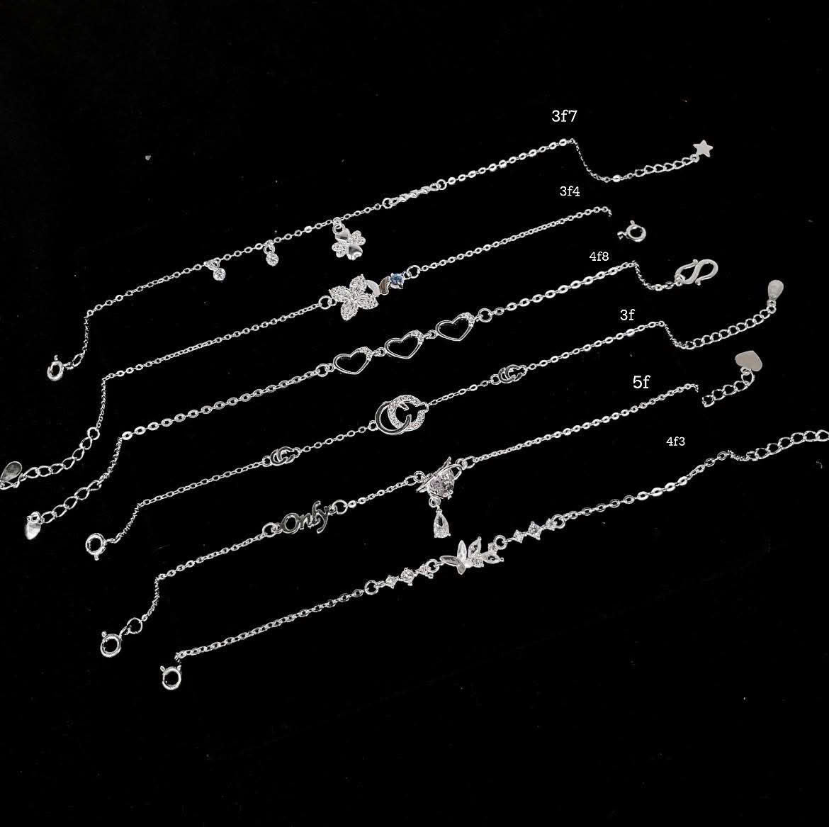 Lắc chân bạc nhiều charm cực sáng