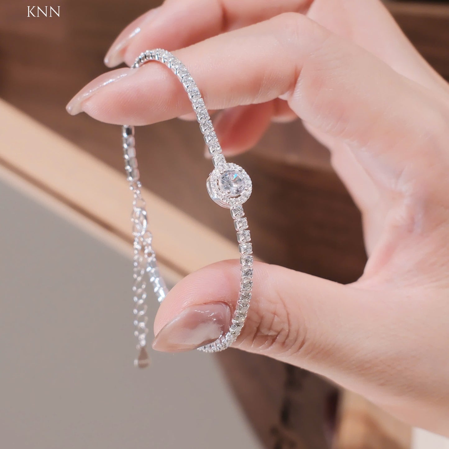 Lắc tay bạc chốt khoá dạng dây rút và dạng móc khoá