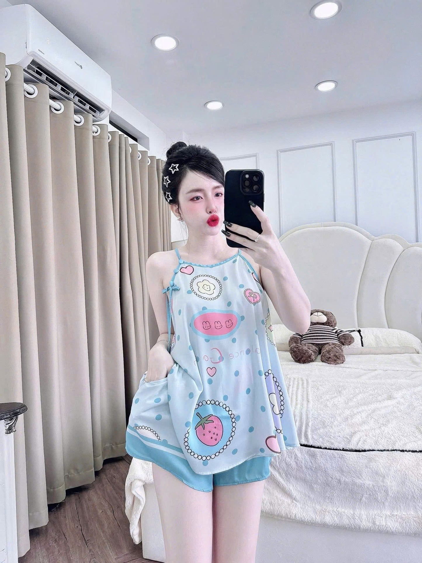 Sẵn đồ ngủ nữ ngắn mẫu nào cũng xinh iu