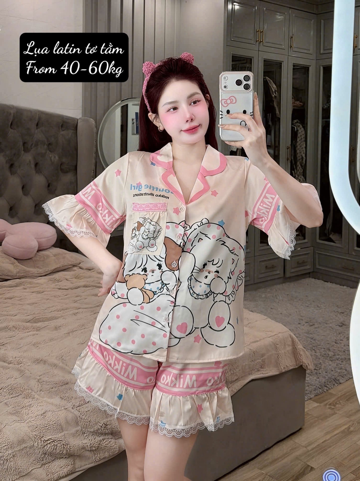Sẵn đồ ngủ nữ ngắn mẫu nào cũng xinh iu