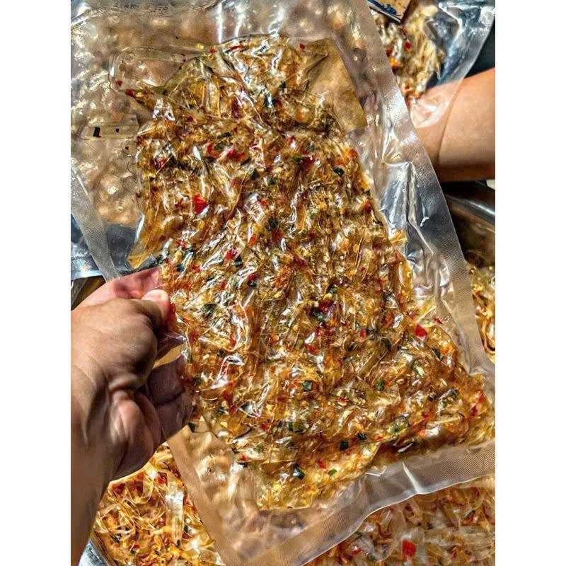 Bánh tráng dẻo hành sate tôm khô
