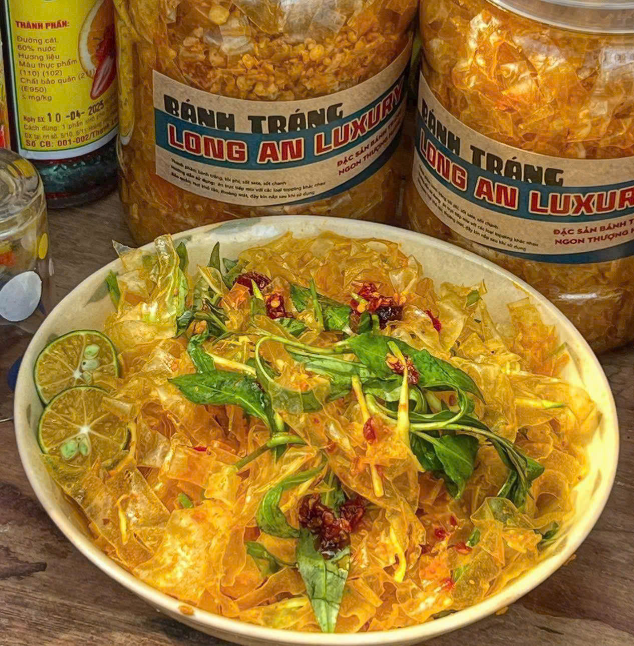 Bánh tráng sate Long An luxury kèm 2 chai sốt