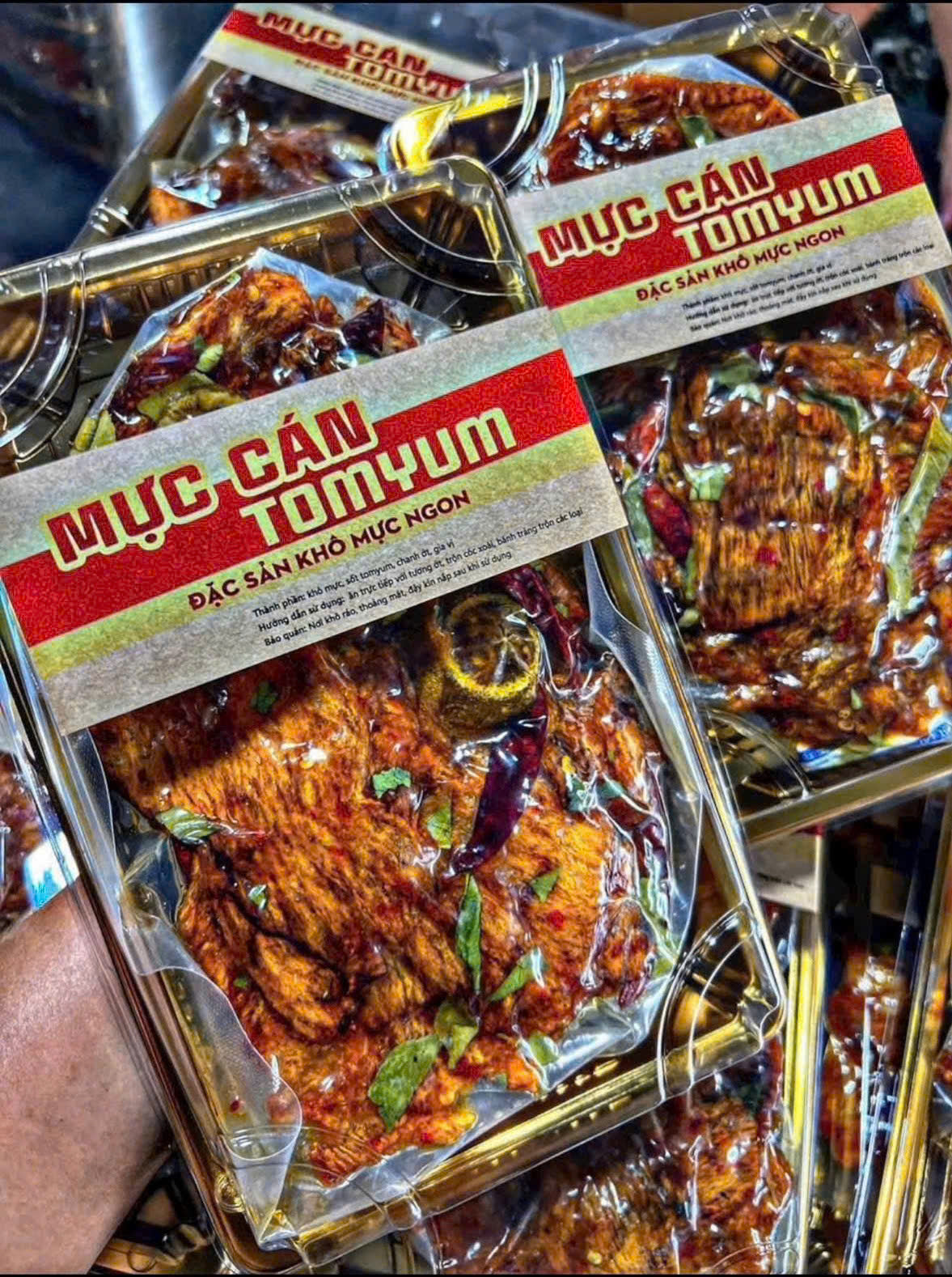 Mực cán tomyum vị Thái Lan