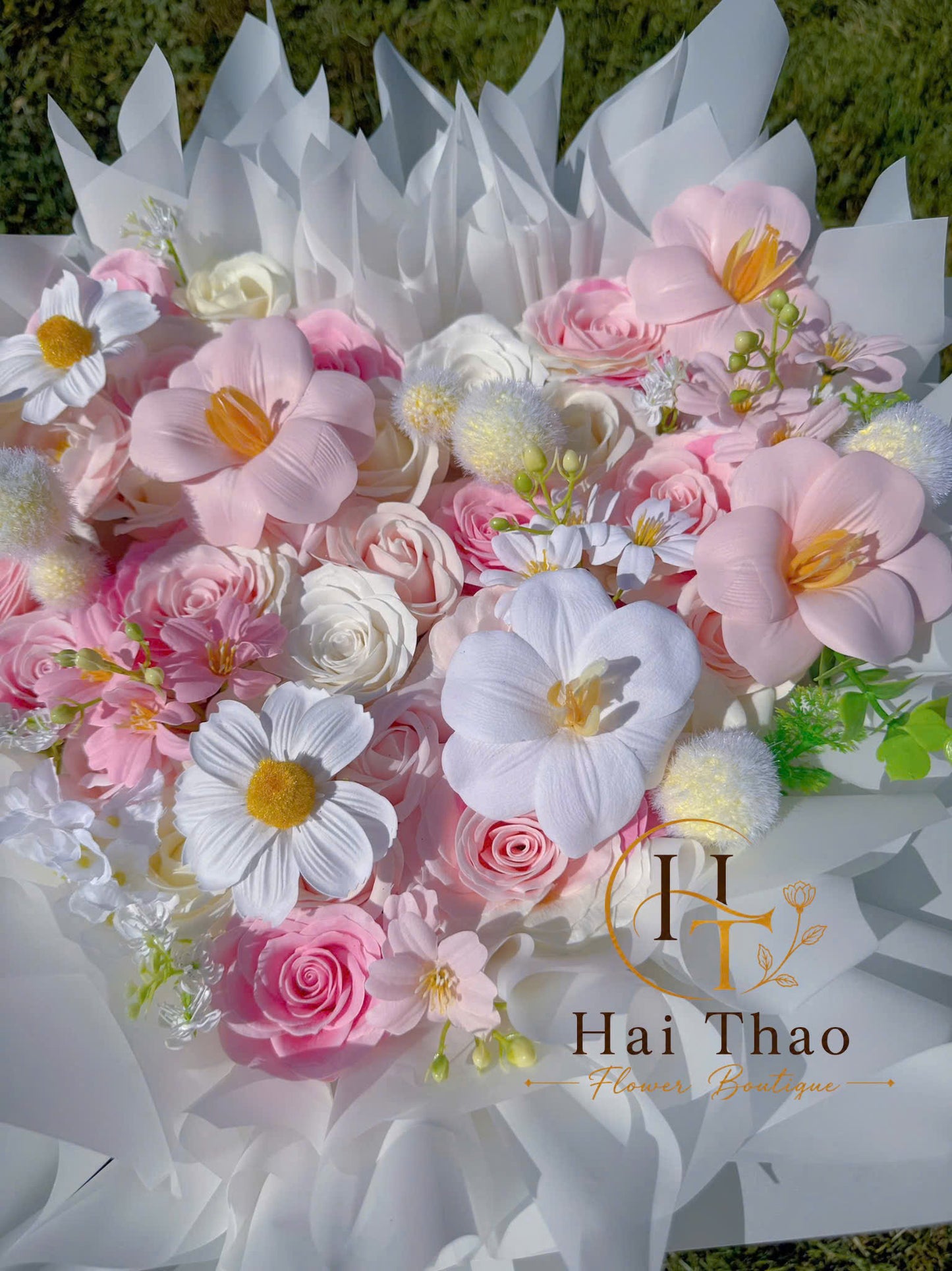 Hoa tone hồng xinh dáng trái tim 💓