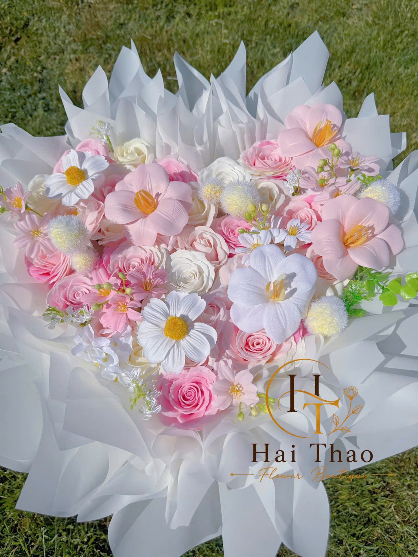 Hoa tone hồng xinh dáng trái tim 💓